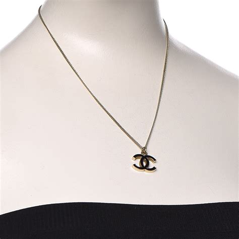 chanel necklace gold and black|genuine chanel necklace.